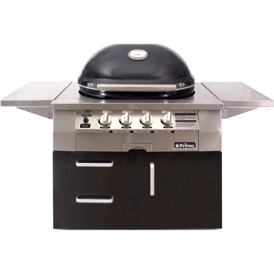 Primo Oval G420 36-Inch Ceramic 4-Burner Kamado Natural Gas Grill (Ships As Propane With Conversion Fittings) - G420C-N