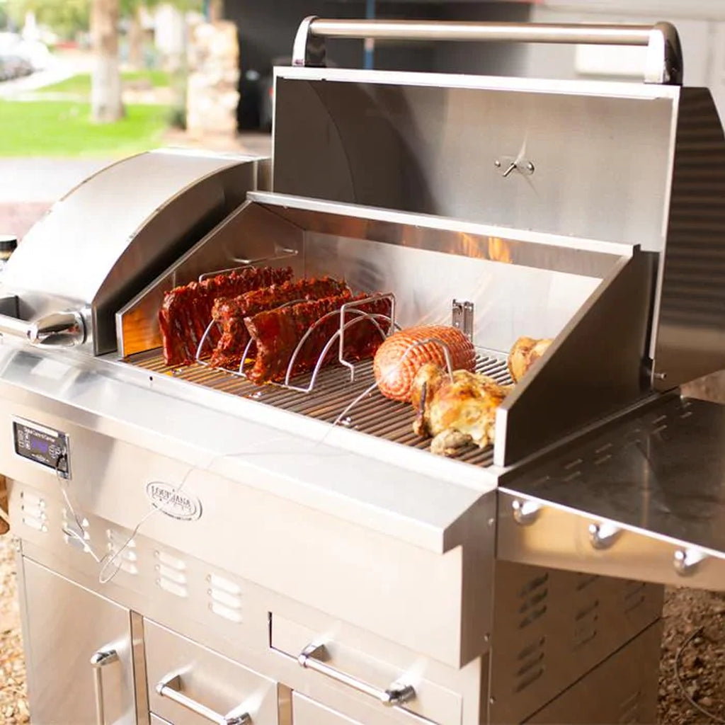 Louisiana Grills Estate Series 860 sq in 304 Stainless Steel Pellet Grill w/ Full Lower Cabinet- LG ESTATE 860C